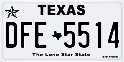 TX license plate DFE5514