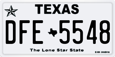 TX license plate DFE5548