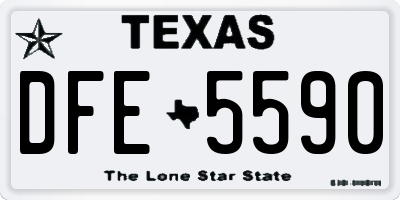 TX license plate DFE5590