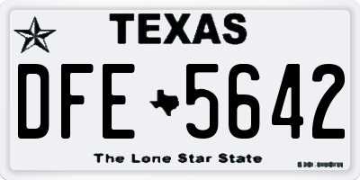 TX license plate DFE5642
