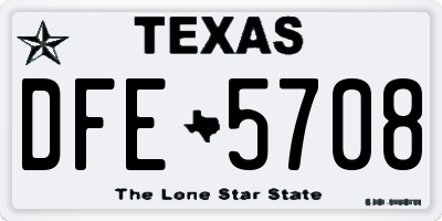 TX license plate DFE5708