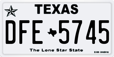 TX license plate DFE5745