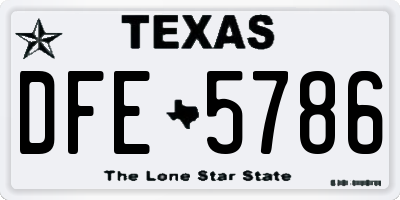 TX license plate DFE5786