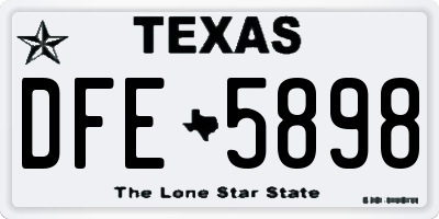 TX license plate DFE5898