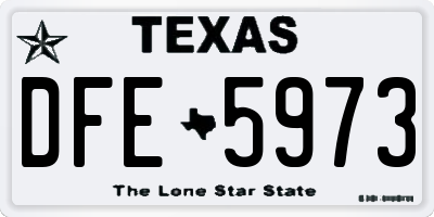 TX license plate DFE5973