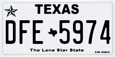 TX license plate DFE5974