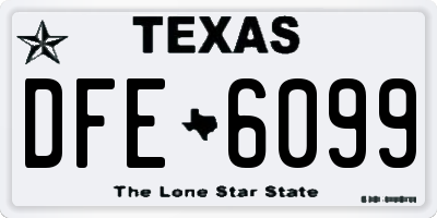 TX license plate DFE6099