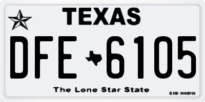 TX license plate DFE6105