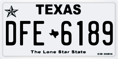 TX license plate DFE6189
