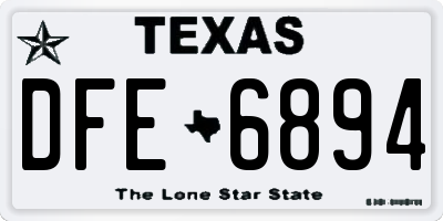 TX license plate DFE6894