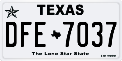TX license plate DFE7037