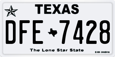 TX license plate DFE7428