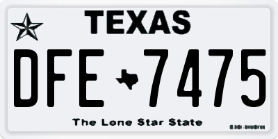 TX license plate DFE7475