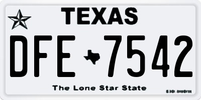 TX license plate DFE7542