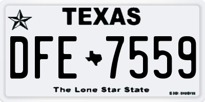 TX license plate DFE7559