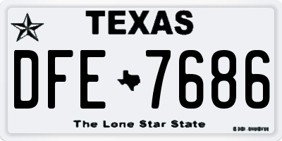 TX license plate DFE7686