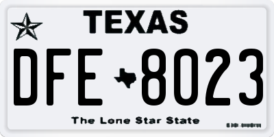 TX license plate DFE8023