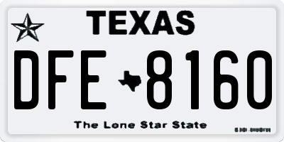 TX license plate DFE8160