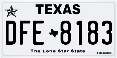 TX license plate DFE8183