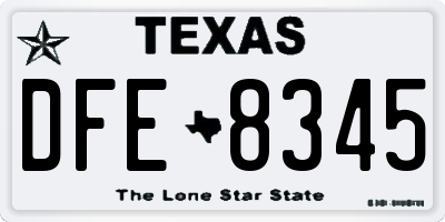 TX license plate DFE8345