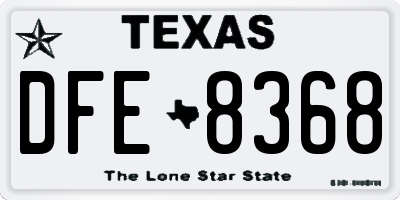 TX license plate DFE8368