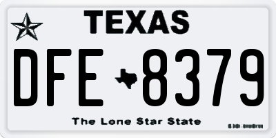 TX license plate DFE8379
