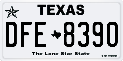 TX license plate DFE8390