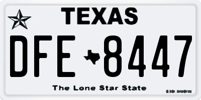 TX license plate DFE8447