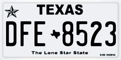 TX license plate DFE8523