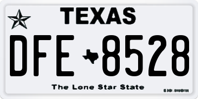 TX license plate DFE8528
