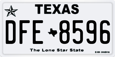 TX license plate DFE8596