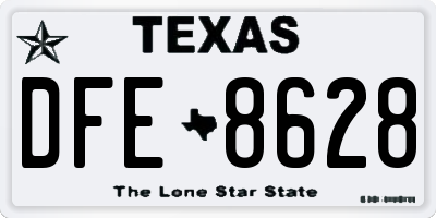 TX license plate DFE8628