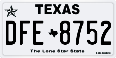 TX license plate DFE8752