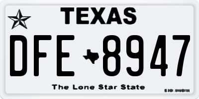 TX license plate DFE8947