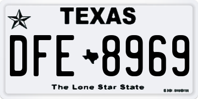 TX license plate DFE8969