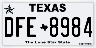 TX license plate DFE8984