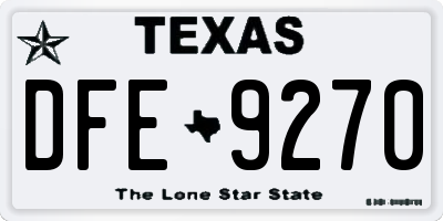 TX license plate DFE9270