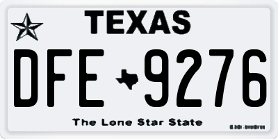 TX license plate DFE9276