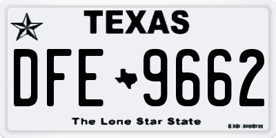 TX license plate DFE9662