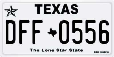 TX license plate DFF0556