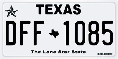 TX license plate DFF1085