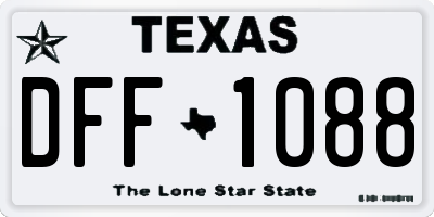 TX license plate DFF1088