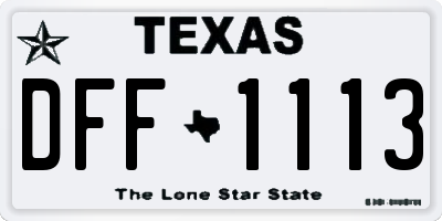 TX license plate DFF1113
