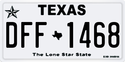 TX license plate DFF1468