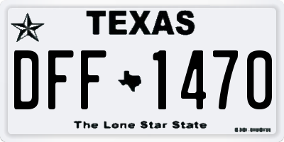 TX license plate DFF1470