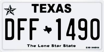 TX license plate DFF1490