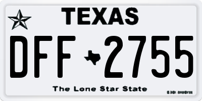TX license plate DFF2755