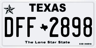 TX license plate DFF2898