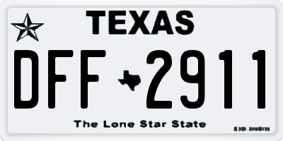 TX license plate DFF2911