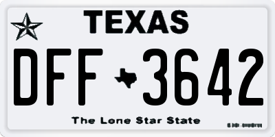 TX license plate DFF3642